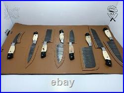 Chef Knife Set Full Handmade Damascus Steel Sharp Blades Kitchen Knives Tool