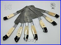 Chef Knife Set Full Handmade Damascus Steel Sharp Blades Kitchen Knives Tool