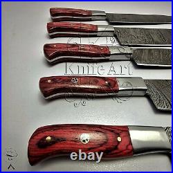 Chef Knife Set Fully Handmade Damascus Steel Sharp Blades Kitchen Knives Tools