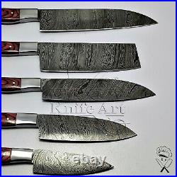 Chef Knife Set Kitchen Knife Set Handmade Knives Beautiful Damascus Sharp Blades