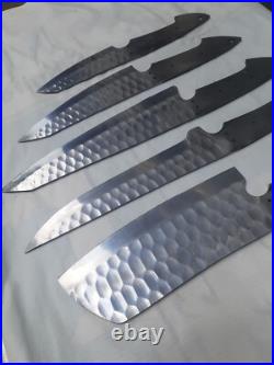 Chef Knife Set Of 5 Knives Blank Blades D2 Steel Knife Making For Chef Master