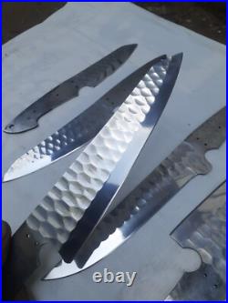 Chef Knife Set Of 5 Knives Blank Blades D2 Steel Knife Making For Chef Master