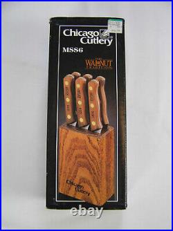 Chicago Cutlery Set of Six 103s Steak Knives with Block NEW & SEALED MSS6 4 Blade