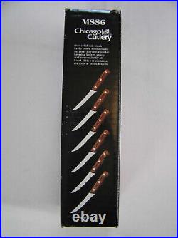 Chicago Cutlery Set of Six 103s Steak Knives with Block NEW & SEALED MSS6 4 Blade