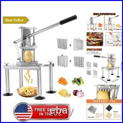 Commercial Potato Vegetable Chopper, Stainless Steel French Fry Cutter with 2
