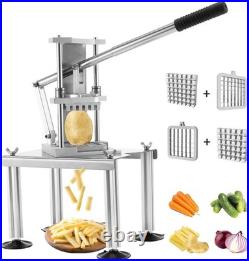 Commercial Potato Vegetable Chopper, Stainless Steel French Fry Cutter with 2