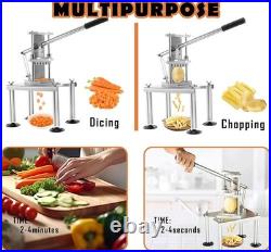 Commercial Potato Vegetable Chopper, Stainless Steel French Fry Cutter with 2