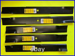 Complete set of 5 aftermarket blades for Hustler Super 104 mowers