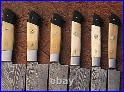 Custom Made Damascus Blade Kitchen Knife Set Dc- 1071-bh