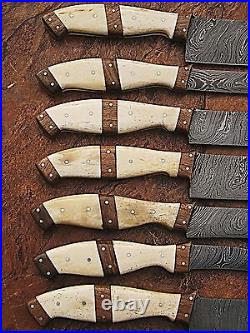 Custom Made Damascus Blade Kitchen/chef Knife 07 Pc's Set