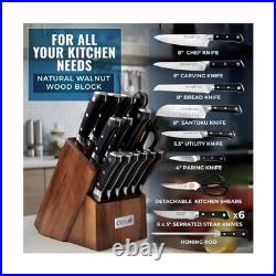 Cutluxe 15-Piece Knife Set High Carbon German Steel Blades, Full Tang De