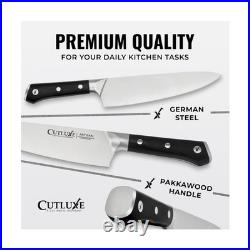 Cutluxe 15-Piece Knife Set High Carbon German Steel Blades, Full Tang De
