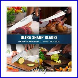 Cutluxe 15-Piece Knife Set High Carbon German Steel Blades, Full Tang De