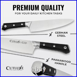 Cutluxe 15-Piece Knife Set High Carbon German Steel Blades, Full Tang Design &