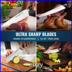 Cutluxe 15-Piece Knife Set High Carbon German Steel Blades, Full Tang Design &