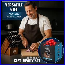 Cutluxe 15-Piece Knife Set High Carbon German Steel Blades, Full Tang Design &