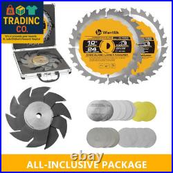 Dado Blade Set, 10-Inch, 24-Tooth with 5/8-Inch Bore 23 Pieces for Cutting Var