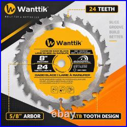 Dado Blade Set, 8 Inch Stacking Dado Blade, 24-Tooth with 5/8-Inch Bore 23 Pie