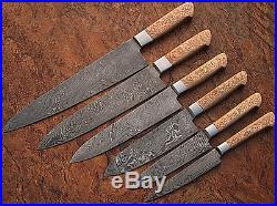 Damascus Blade Kitchen knife 06 oc's set, 1071-CH