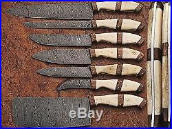 Dd/107-7 Custom Hand Made Damascus Blade 7 Pcs Kitchen/chef Knife Set