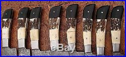 Dd/109-8 Custom Hand Made Damascus Blade 8 Pcs Kitchen/chef Knife Set