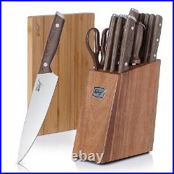 Deco Chef 16pc Wooden Knife Set with Stainless Steel Blades, Shears and more