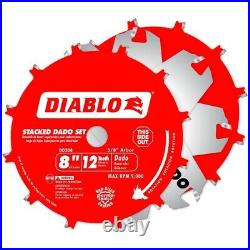 Diablo 8 in. Dia. X 5/8 in. Carbide Stacked Dado Saw Blade Set 12 teeth 1 pk