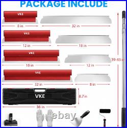 Drywall Skimming Blade Set Aluminum Handle, 8/12/18/32In Spare Blades 0.35/0.5