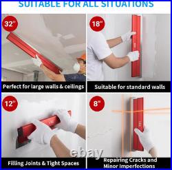 Drywall Skimming Blade Set Aluminum Handle, 8/12/18/32In Spare Blades 0.35/0.5