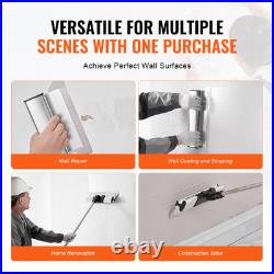 Drywall Skimming Blade Set Knife Combo 7/10/14/16/24in + 34-81.6 in Handle