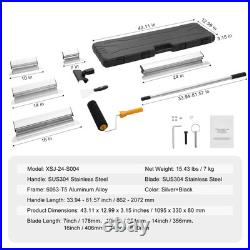 Drywall Skimming Blade Set Knife Combo 7/10/14/16/24in + 34-81.6 in Handle