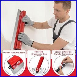 Drywall Skimming Blade Set Stainless Steel 6-40in with Extension Handle