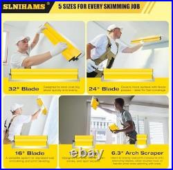Drywall Skimming Blade Set with Replaceable Blades 5 Stainless Steel Blades