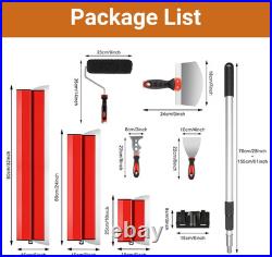 Drywall Skimming Tools Set with 102432 Skimming Blades, a Paint Roller, a Ext