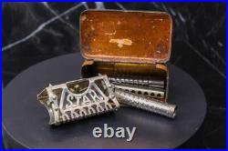 Early Kampfe Bros. Star Safety Razor Set Wedge Blade Lather Catcher New York Tin
