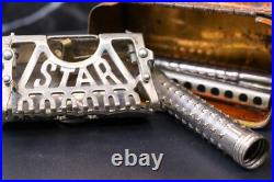 Early Kampfe Bros. Star Safety Razor Set Wedge Blade Lather Catcher New York Tin