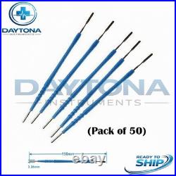Electrosurgery Blade Electrodes Diathermy Cautery Tips Pack of 50