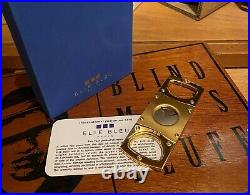 Elie Bleu Zigarren Cutter, Double Blade Gold, FULL SET, NEU, UVP 195