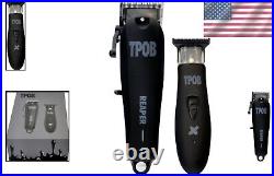 Ergonomic Clipper and Trimmer Set with Steel Blades for Hair Fading Experts