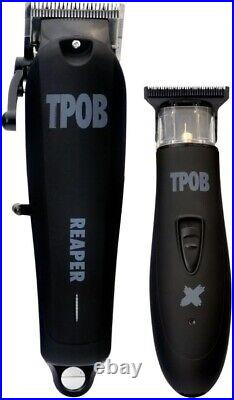 Ergonomic Clipper and Trimmer Set with Steel Blades for Hair Fading Experts