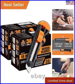 Ergonomic Retractable Utility Knife Set 72 Heavy-Duty Cutters for Office/Home