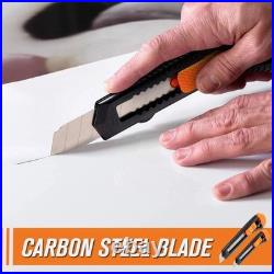 Ergonomic Retractable Utility Knife Set 72 Heavy-Duty Cutters for Office/Home