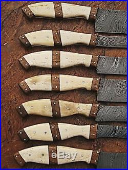 Est Custom Made Damascus Blade Kitchen/chef Knife 07 Pc's Set