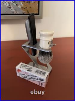 Feather Artist Club Razor, Stand, Blades And Simpson CL1 Shaving Brush Set