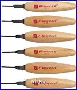 Flexcut Mixed Profile Micro Tool Set 1.75 Carbon Steel Blade Wood Handle MT910