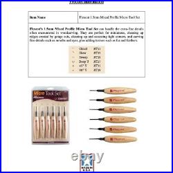Flexcut Mixed Profile Micro Tool Set 1.75 Carbon Steel Blade Wood Handle MT910