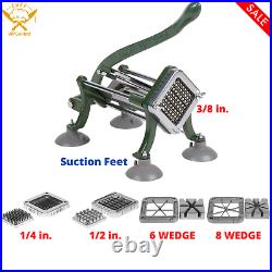 French Fry Cutter With Suction Feet & Complete Blade Push Block Attachment Set