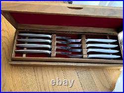 GERBER LEGENDARY CARVING BLADE SET IN WALNUT BOX 11 Pieces Excellent condition