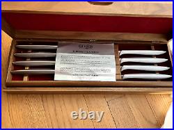 GERBER LEGENDARY CARVING BLADE SET IN WALNUT BOX 11 Pieces Excellent condition