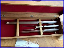GERBER LEGENDARY CARVING BLADE SET IN WALNUT BOX 11 Pieces Excellent condition